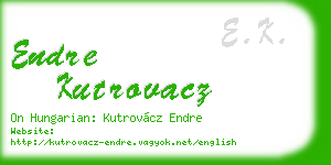 endre kutrovacz business card
